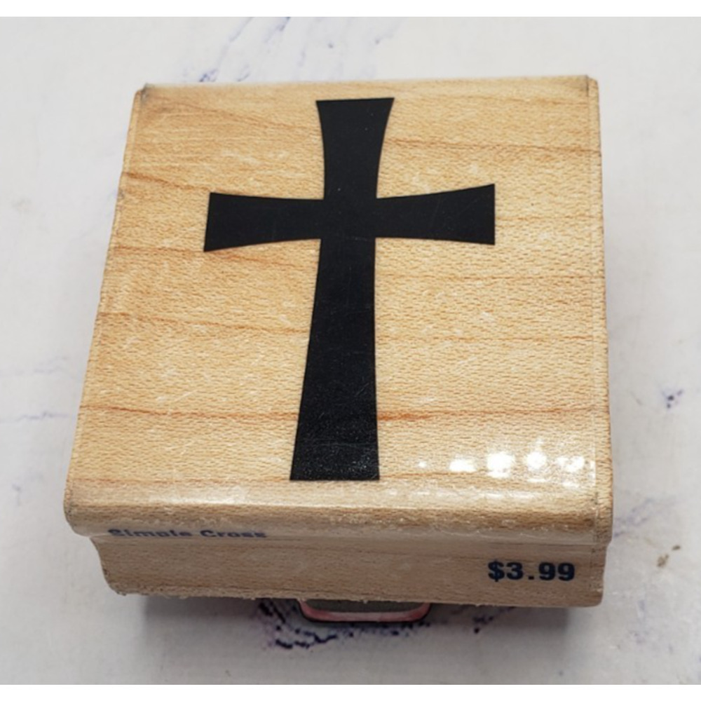 Stampabilities Simple Cross Religious Wood Mounted Rubber Stamp D1209
